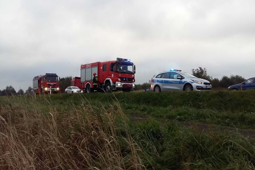 OSP Świlcza Dachowanie samochodu w Trzciania