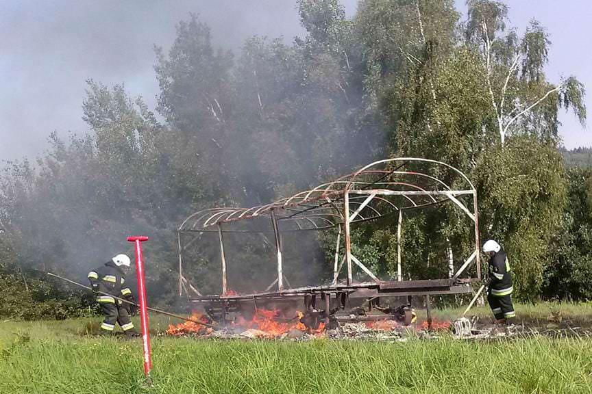pożar pasieki w Korczynie