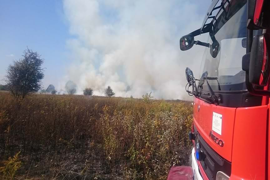 Pożar traw w Rudnej Wielkiej