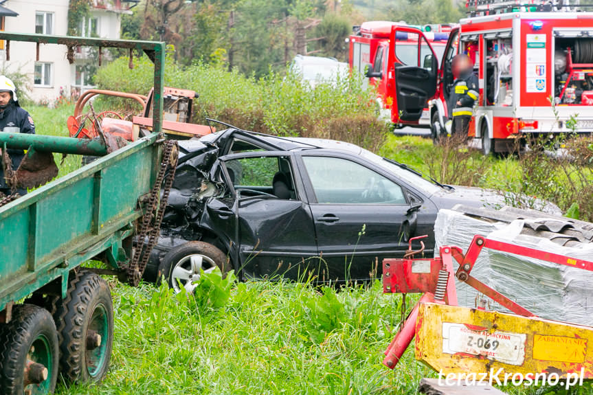 Groźnie wyglądający wypadek w Jaśliskach