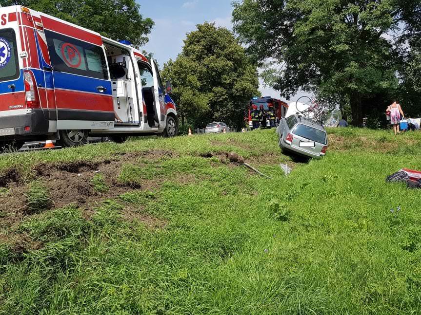 kolizja volkswagena w Miejscu Piastowym