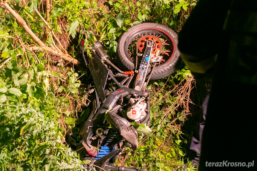 Korczyna. Wypadek z udziałem motorowerzysty