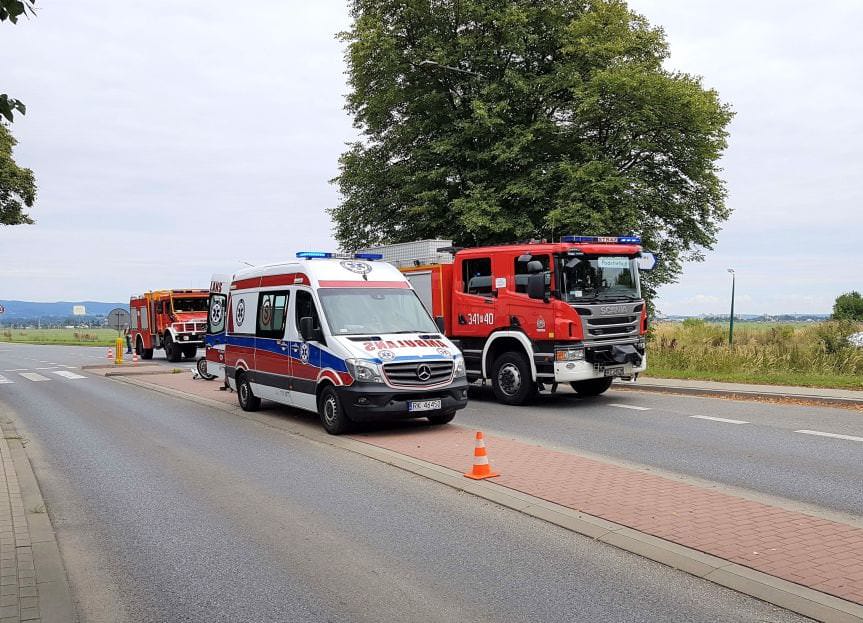 Zdarzenie drogowe na ulicy Zręcińskiej w Krośnie