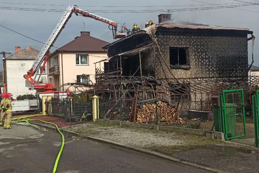 pożar domu w Tyczynie