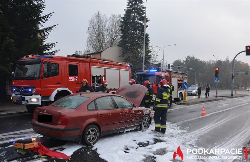 Pożar samochodu w Stalowej Woli