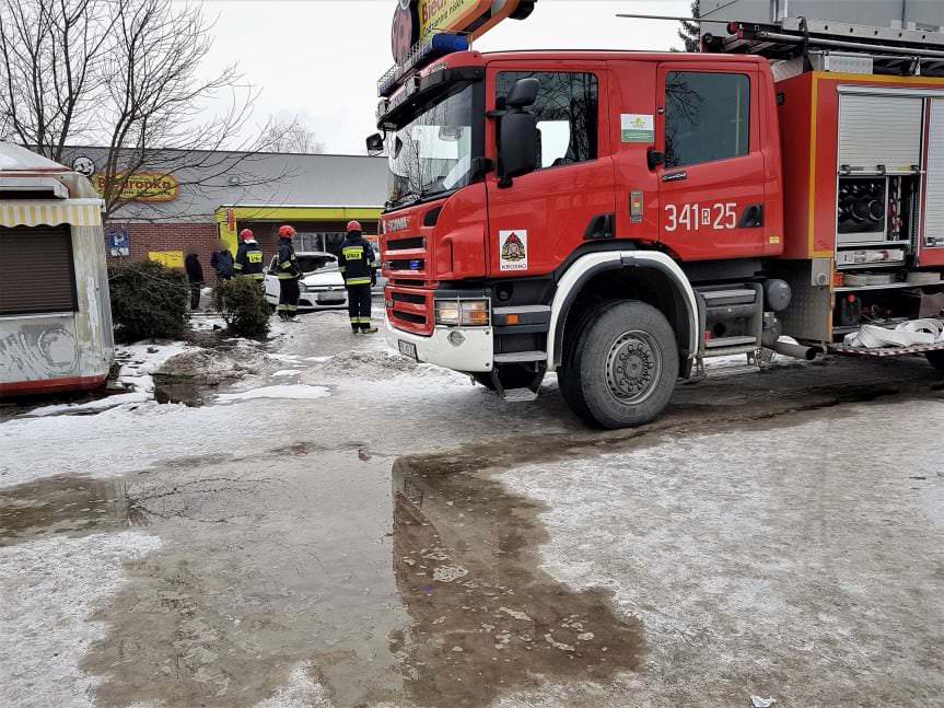 Pożar samochodu osobowego w Krośnie