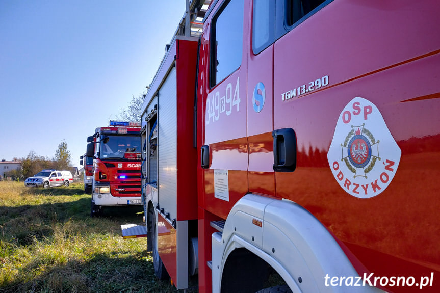 Pożar wiaty na drewno w miejscowości Odrzykoń