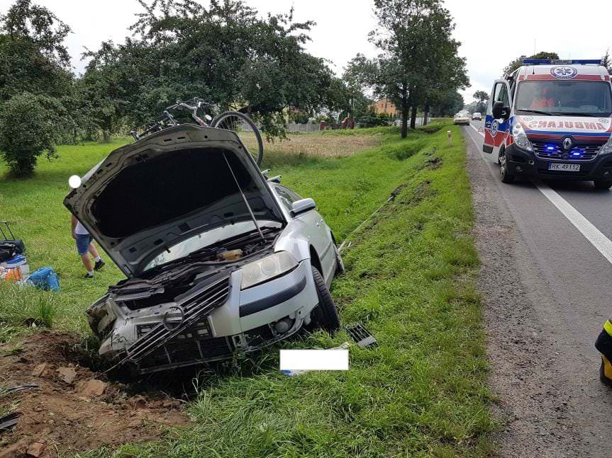 Kolizja volkswagena w Miejscu Piastowym