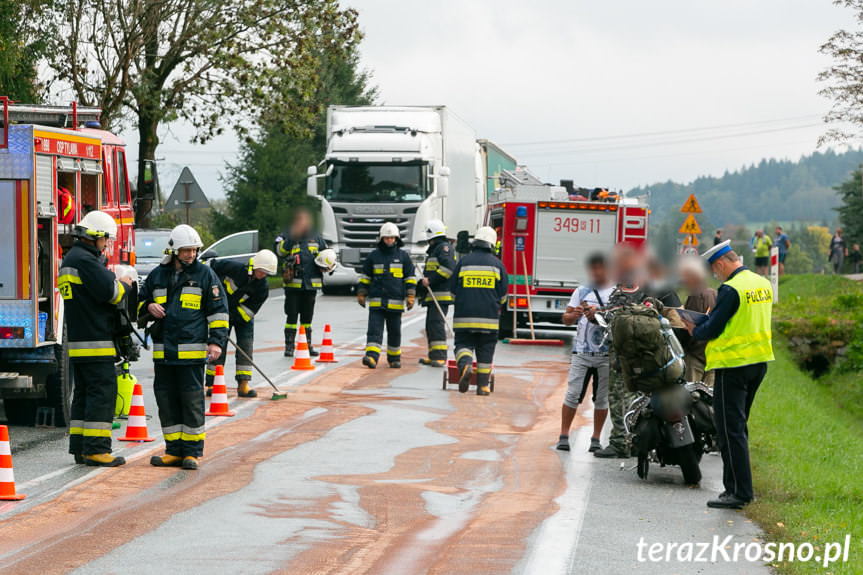 Kolizja z udziałem motocyklisty w Tylawie