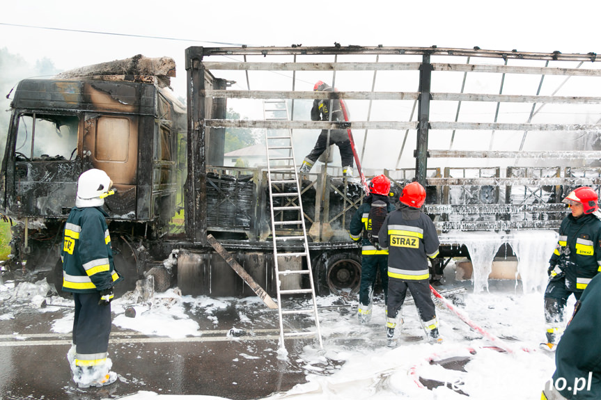 Na DK19 w Komborni spłonął TIR