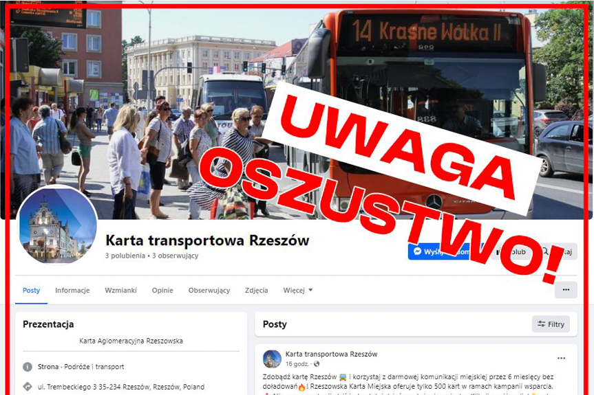Oszuści podszywają się pod rzeszowski ZTM!
