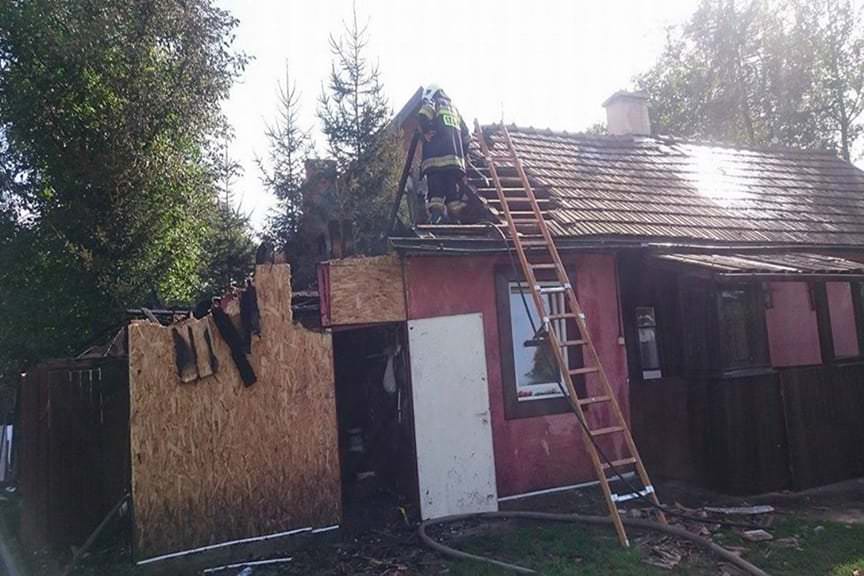 Pożar domu w Duńkowicach