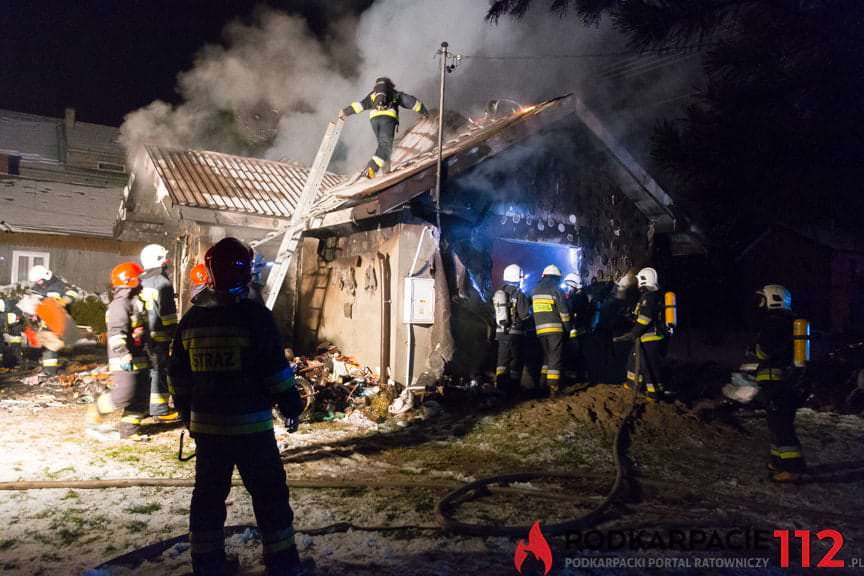 Pożar drewnianego domu w Posadzie Górnej