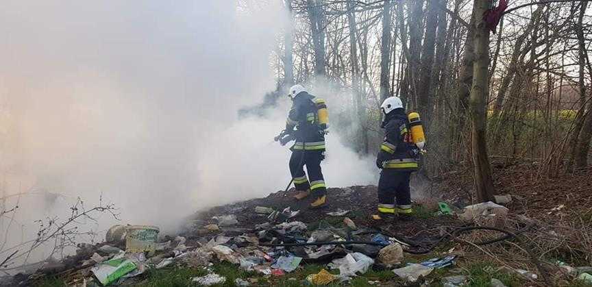 Pożar dzikiego wyspiaka śmieci 