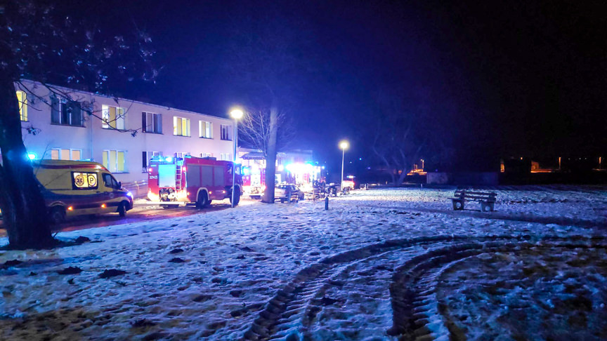 Pożar pokoju w internacie ZSTW w Trzcianie