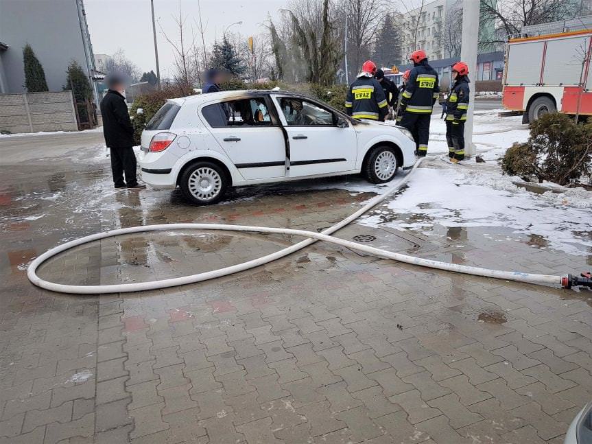 Pożar samochodu osobowego w Krośnie