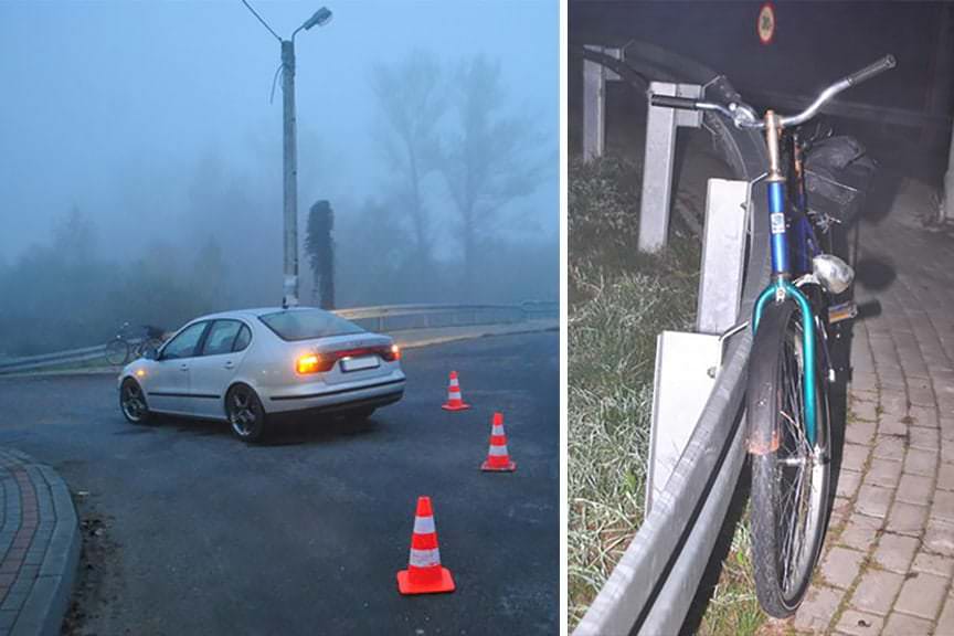 Rowerzysta potrącony przez auto