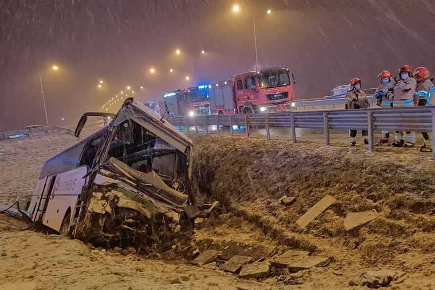 Tragiczny wypadek autokaru w miejscowości Kaszyce