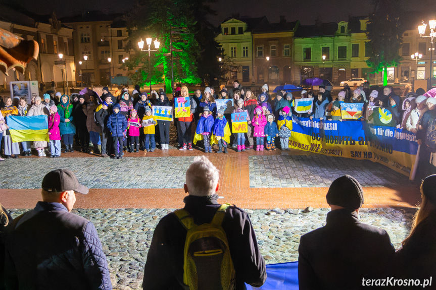 Wiec poparcia dla Ukrainy w Krośnie