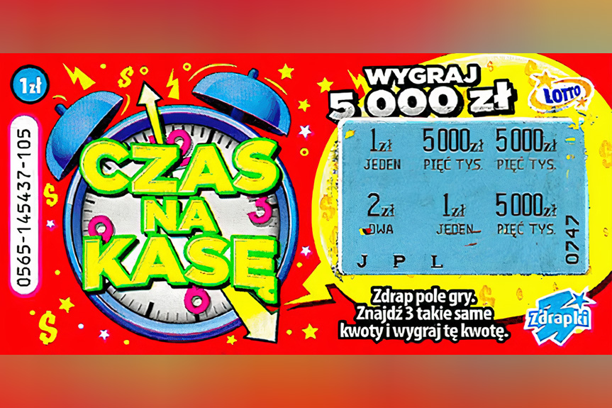 Wydał 1 zł, wygrał 5000 zł