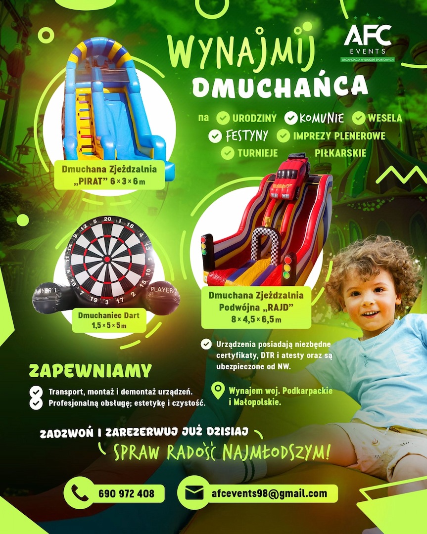 Wynajem dmuchanych atrakcji oraz animacje dla każdej imprezy!