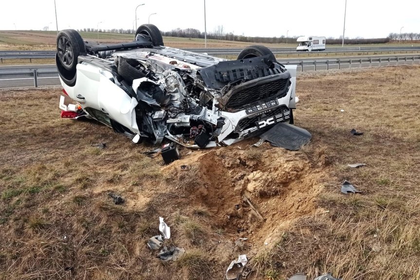 Wypadek na autostradzie A4 w Mirocinie
