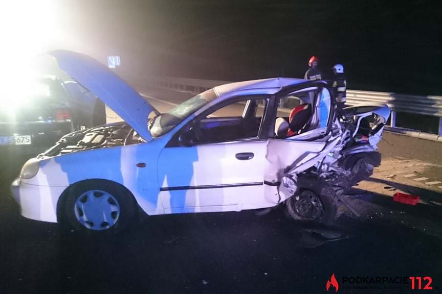 Wypadek na autostradzie A4 w kierunku Korczowej.