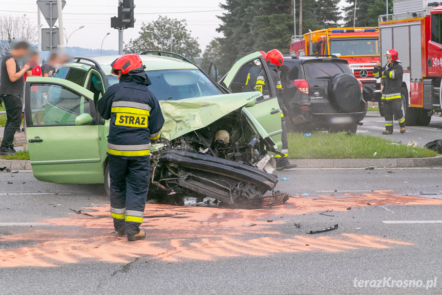 Wypadek na Podkarpackiej w Krośnie