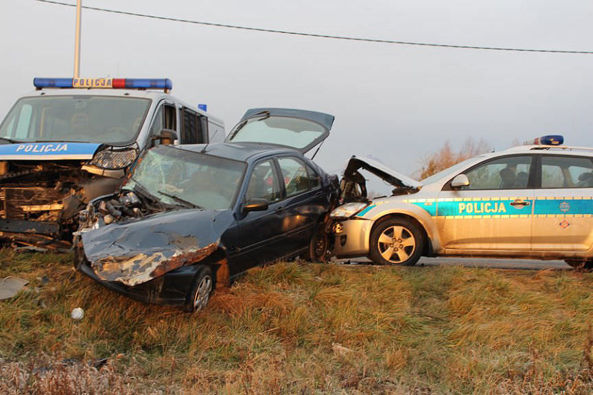 Wypadek w Tarnobrzegu po policyjnym pościgu