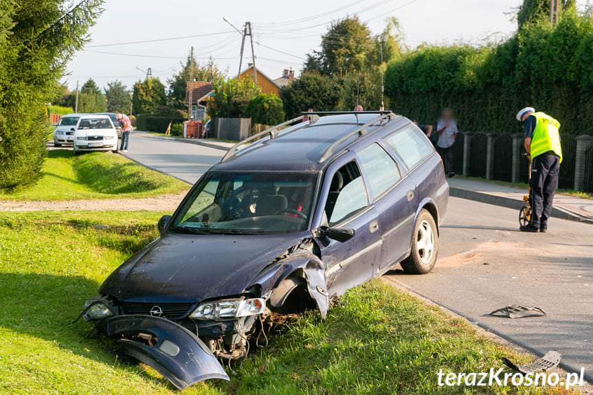 Zderzenie dwóch samochodów w Łężanach