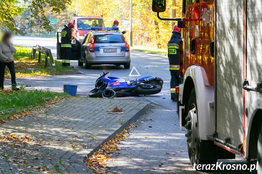 Zderzenie motocykla z samochodem w miejscowości Potok