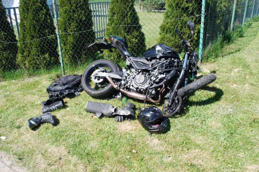Zderzenie motocyklisty z samochodem osobowym w Ropczycach