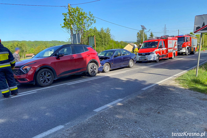 Zderzenie trzech samochodów w Wojaszówce