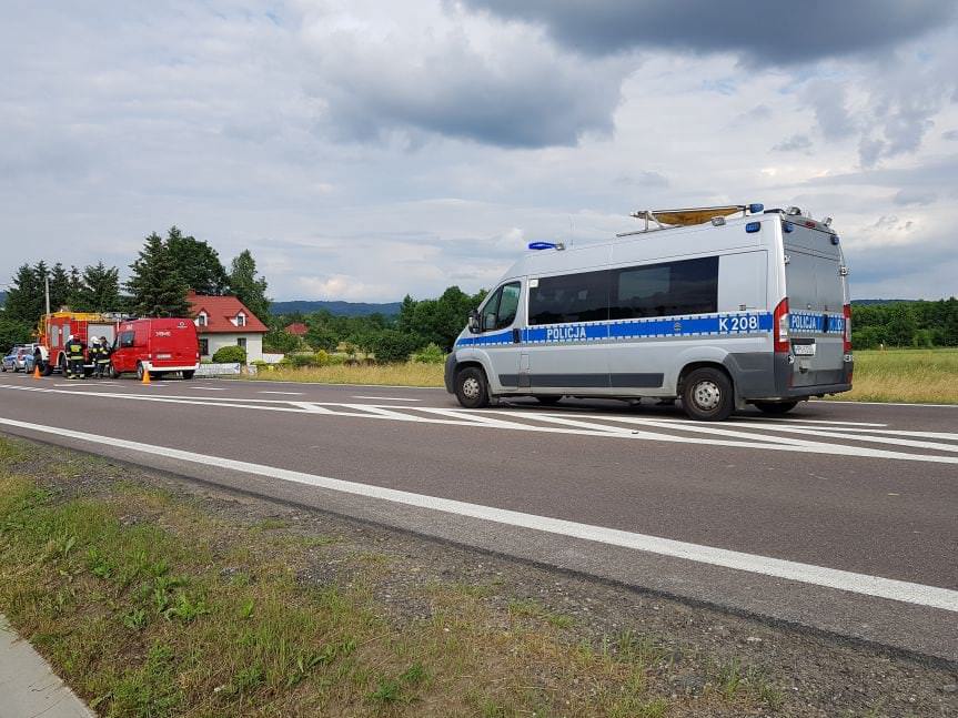 Iskrzynia. Wypadek z udziałem motocyklisty