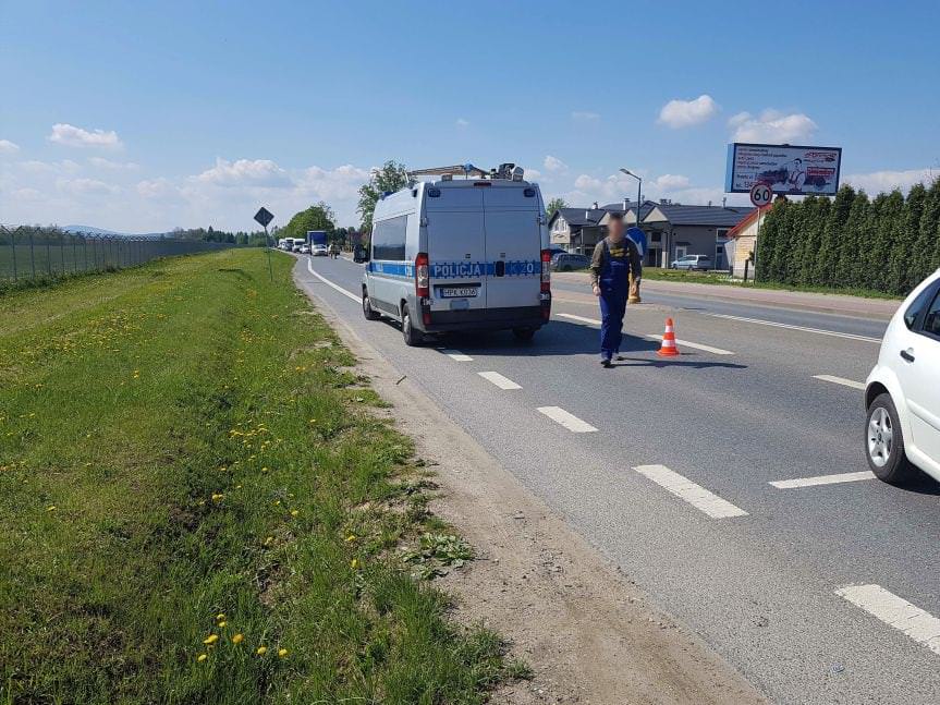 Kolizja drogowa na ulicy Zręcińskiej w Krośnie