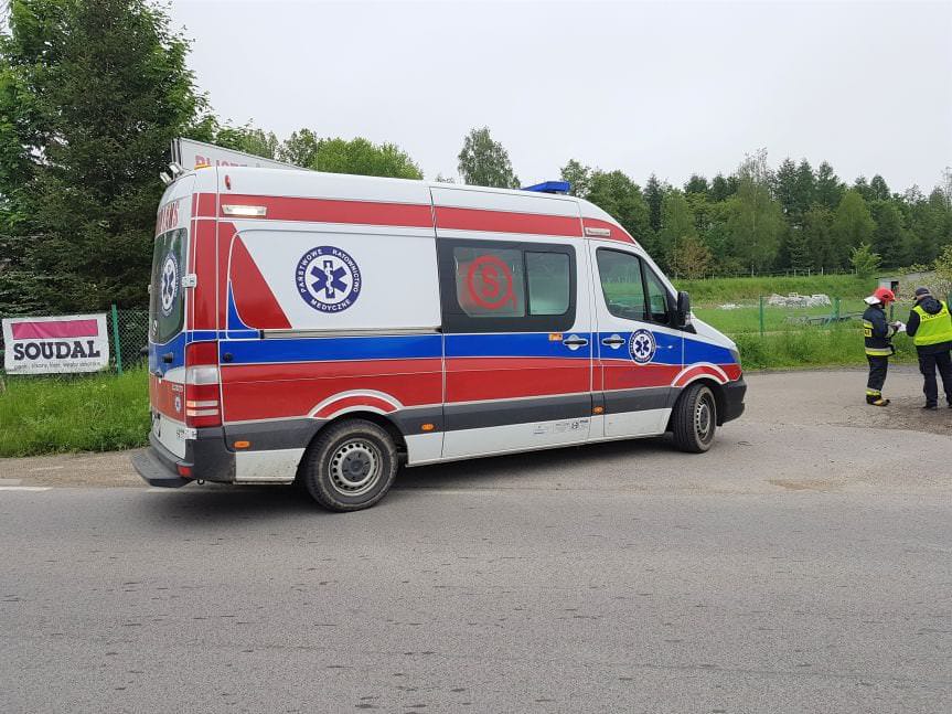 Kolizja drogowa w Korczynie. Kierujący trafił do szpitala