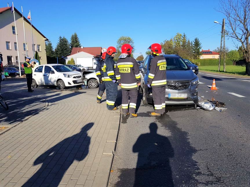 Kolizja na drodze krajowej w Łężanach