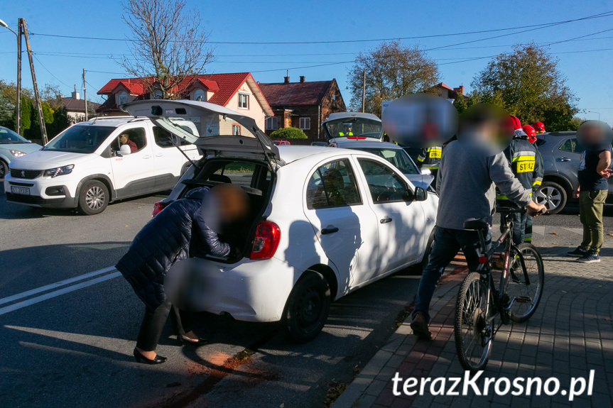 Kolizja na drodze krajowej w Łężanach