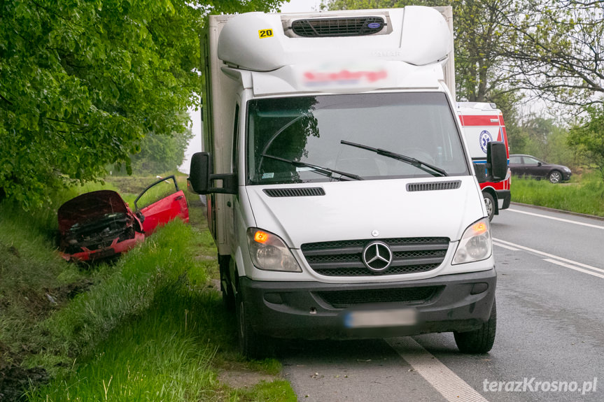 Krosno.Kolizja drogowa na Bieszczadzkiej