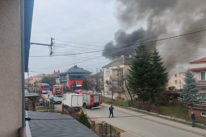 Ogromny pożar domu w Tyczynie