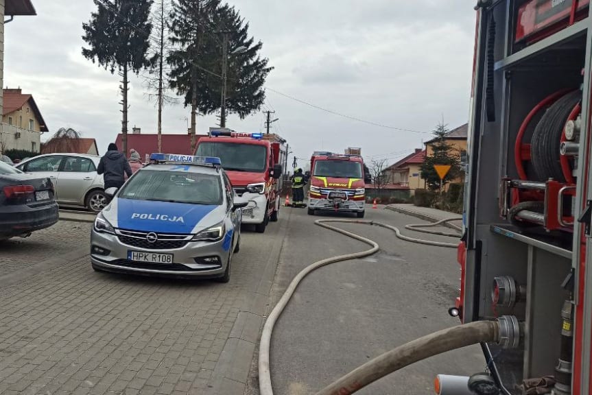 Ogromny pożar domu w Tyczynie