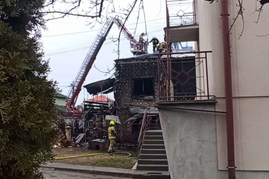 Ogromny pożar domu w Tyczynie