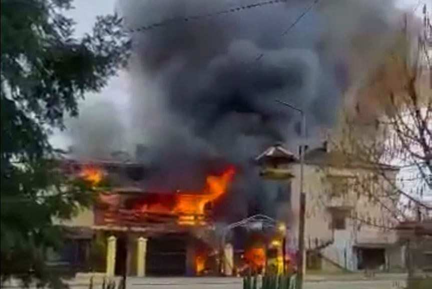 Ogromny pożar domu w Tyczynie