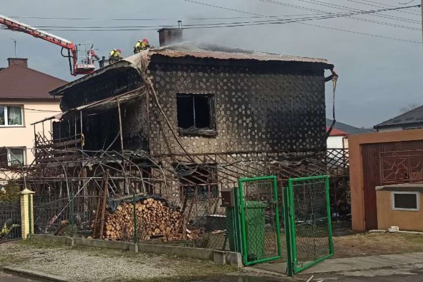 Ogromny pożar domu w Tyczynie