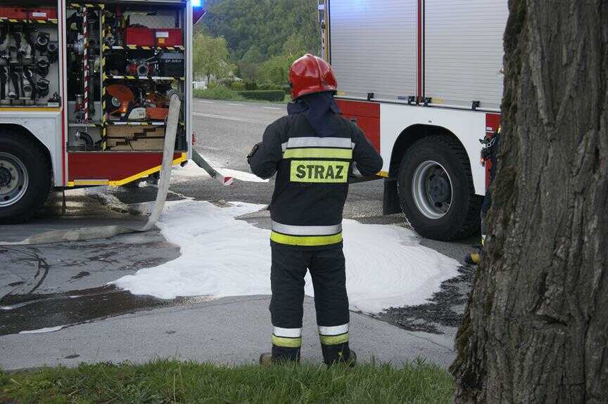 Pożar agregatu w naczepie na CPN