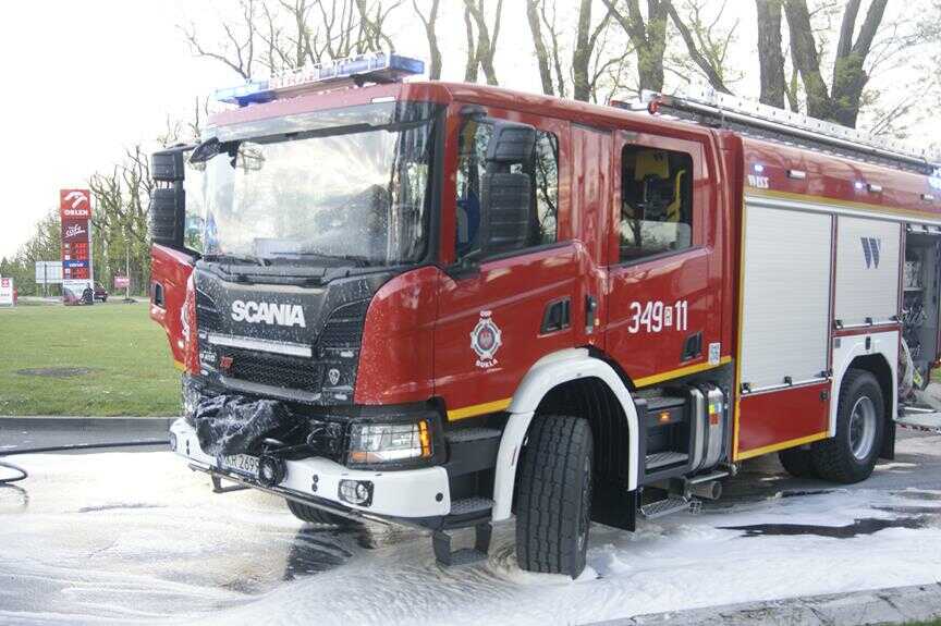 Pożar agregatu w naczepie na CPN