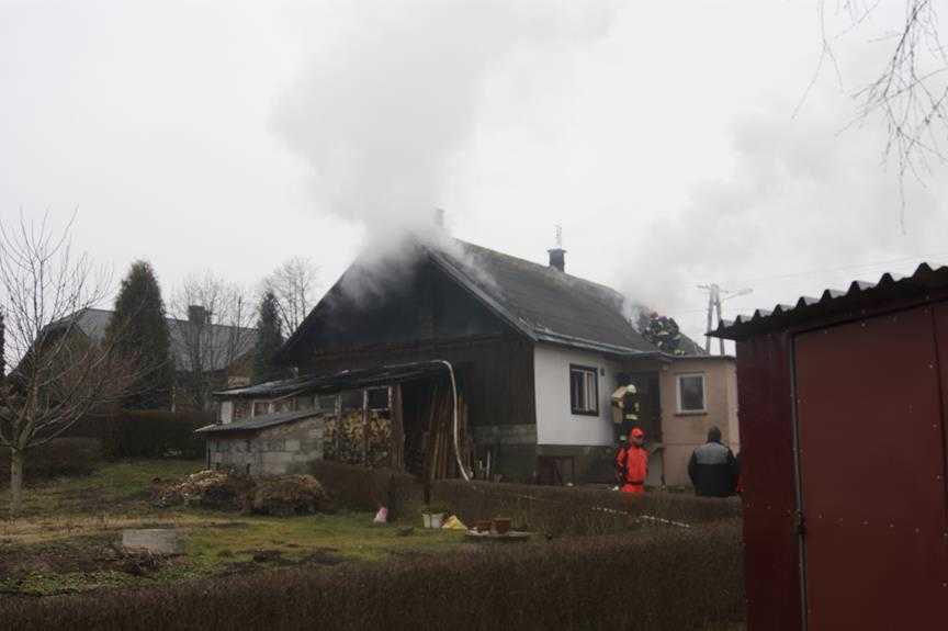 Pożar domu w Bóbrce