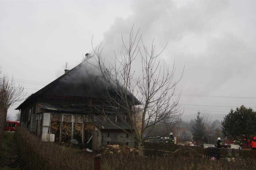 Pożar domu w Bóbrce
