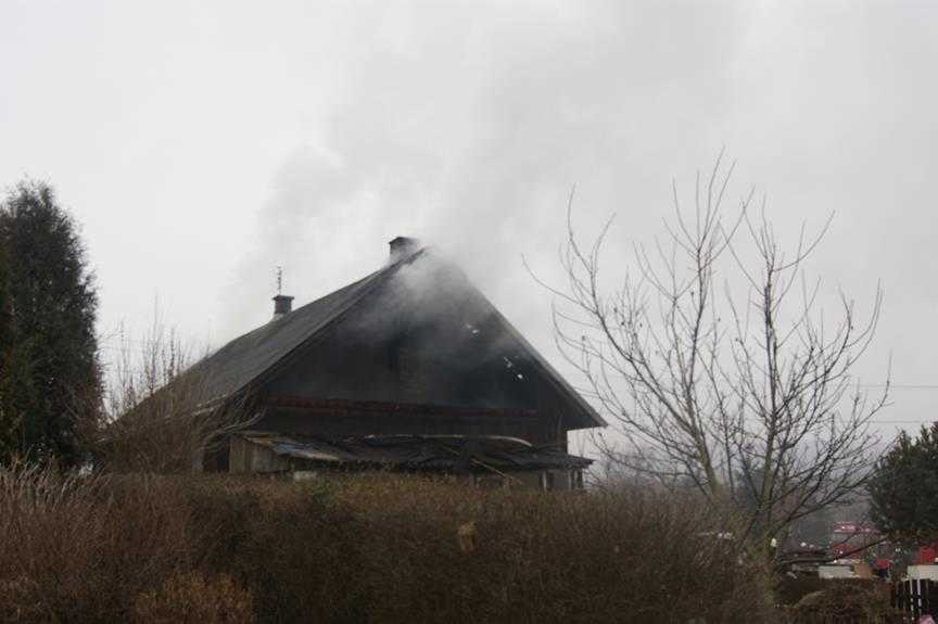 Pożar domu w Bóbrce