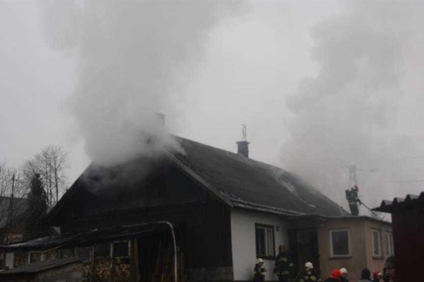 Pożar domu w Bóbrce